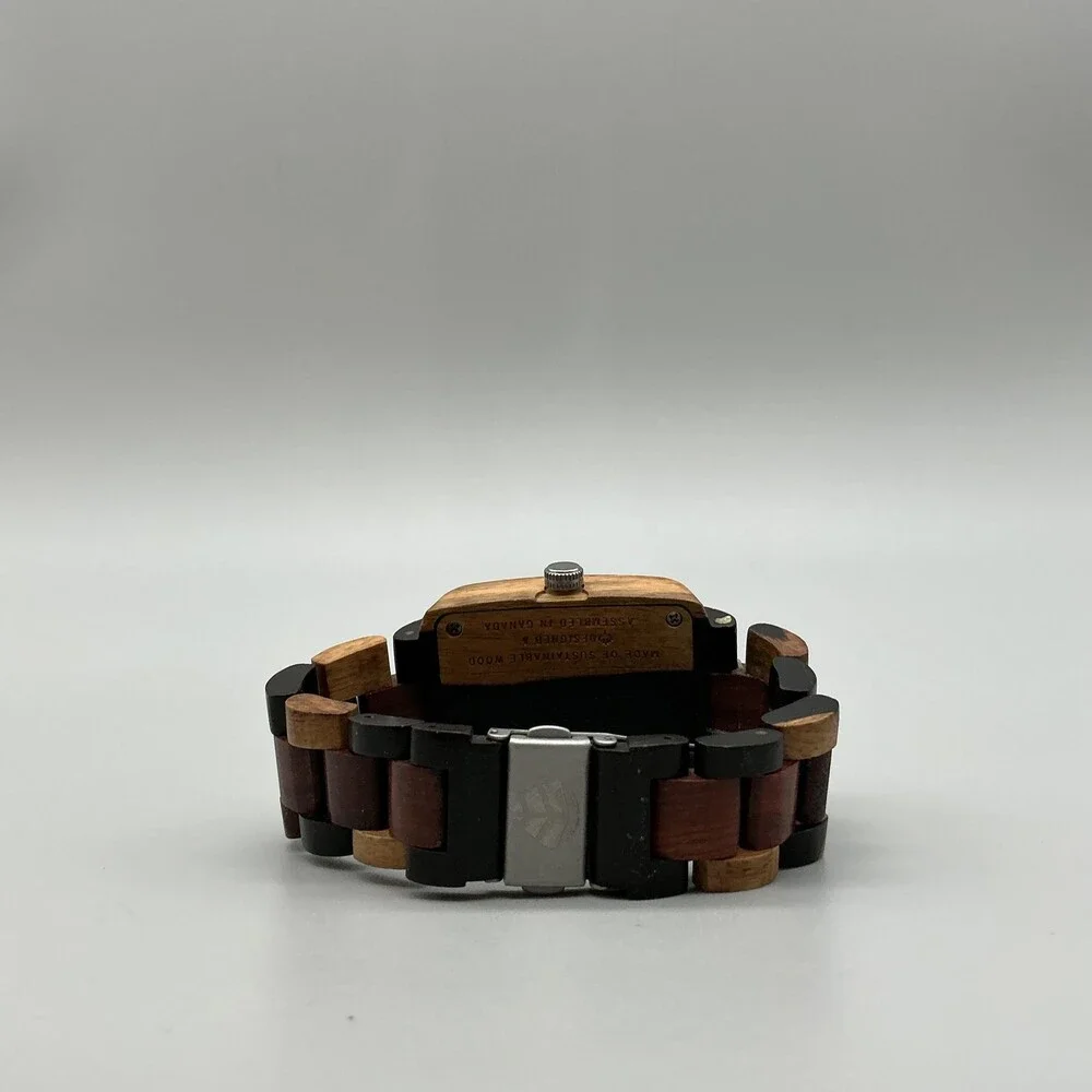 Tense Wooden Collection Mens Watch 35mm Beige Dial Wood Bracelet Date 6.75